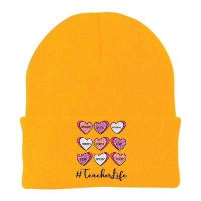 Teachers Life Valentines Day Heart Candy Knit Cap Winter Beanie