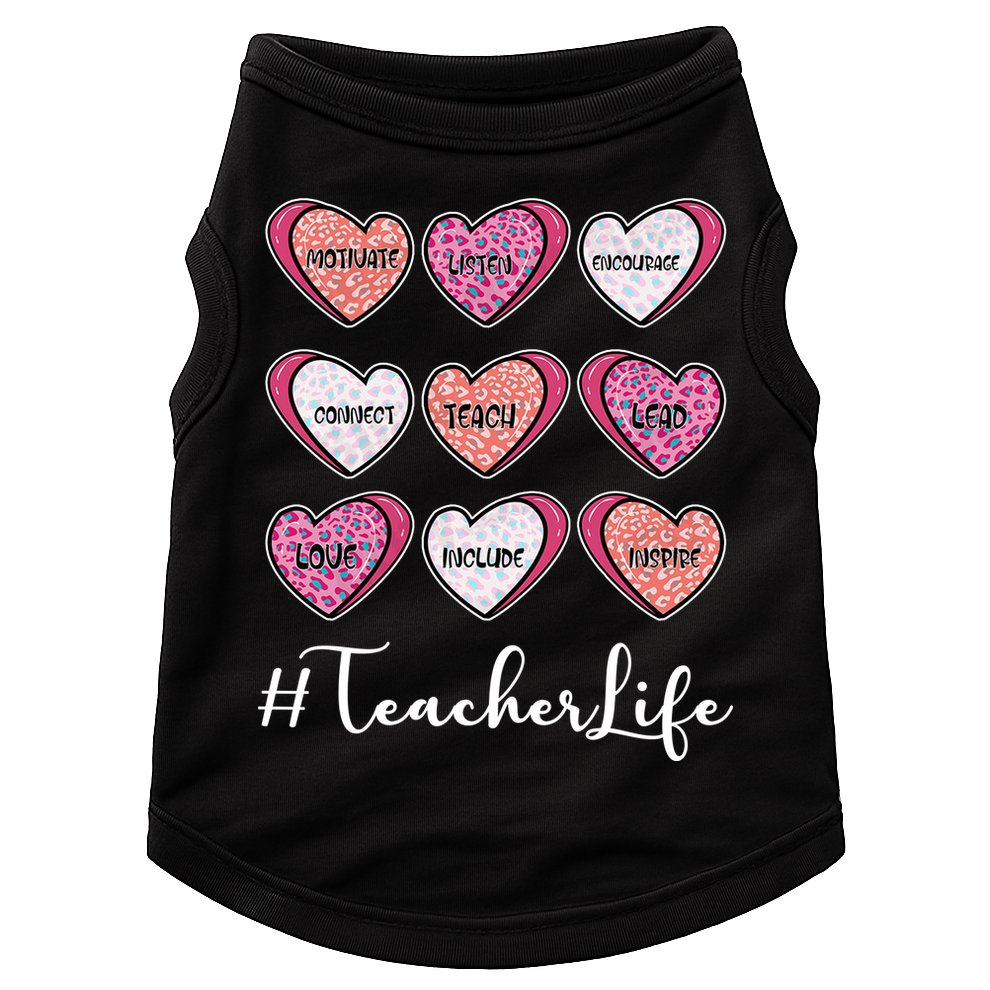 Teachers Life Valentines Day Heart Candy Doggie Tank