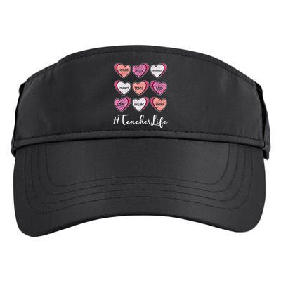 Teachers Life Valentines Day Heart Candy Adult Drive Performance Visor