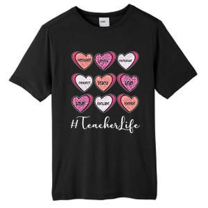 Teachers Life Valentines Day Heart Candy Tall Fusion ChromaSoft Performance T-Shirt