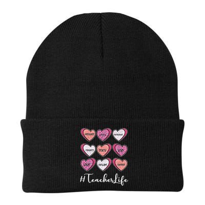 Teachers Life Valentines Day Heart Candy Beanie