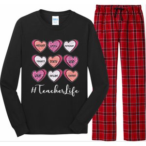 Teachers Life Valentines Day Heart Candy Long Sleeve Pajama Set