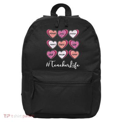 Teachers Life Valentines Day Heart Candy 16 in Basic Backpack