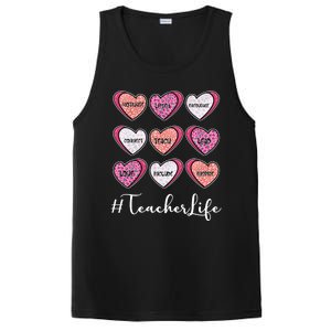 Teachers Life Valentines Day Heart Candy PosiCharge Competitor Tank