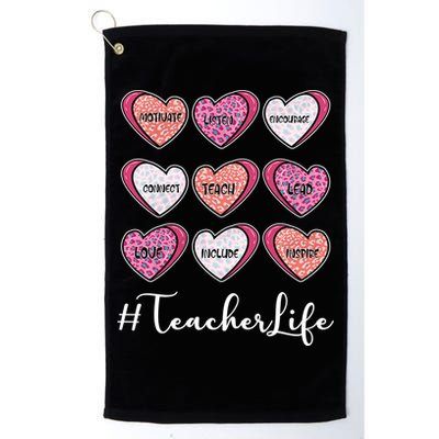 Teachers Life Valentines Day Heart Candy Golf Towel