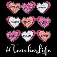 Teachers Life Valentines Day Heart Candy Zip Tote Bag