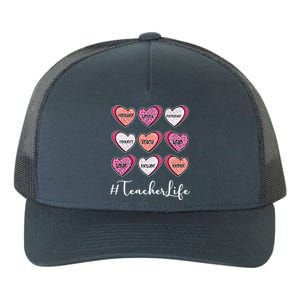 Teachers Life Valentines Day Heart Candy Yupoong Adult 5-Panel Trucker Hat