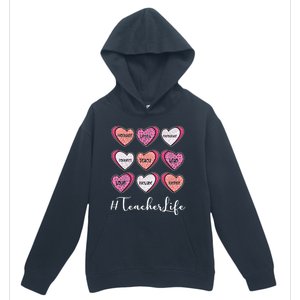 Teachers Life Valentines Day Heart Candy Urban Pullover Hoodie