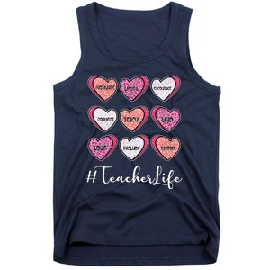 Teachers Life Valentines Day Heart Candy Tank Top