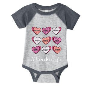 Teachers Life Valentines Day Heart Candy Infant Baby Jersey Bodysuit