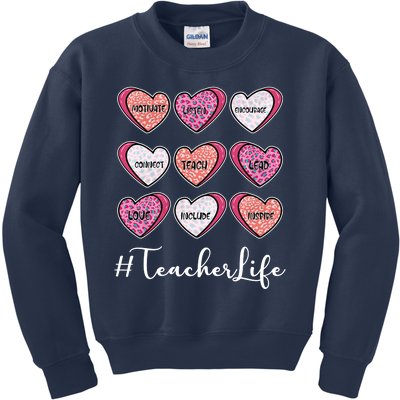 Teachers Life Valentines Day Heart Candy Kids Sweatshirt