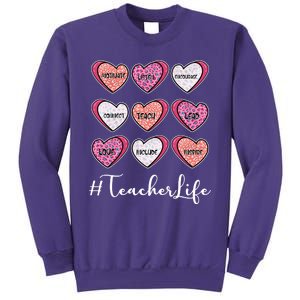 Teachers Life Valentines Day Heart Candy Sweatshirt