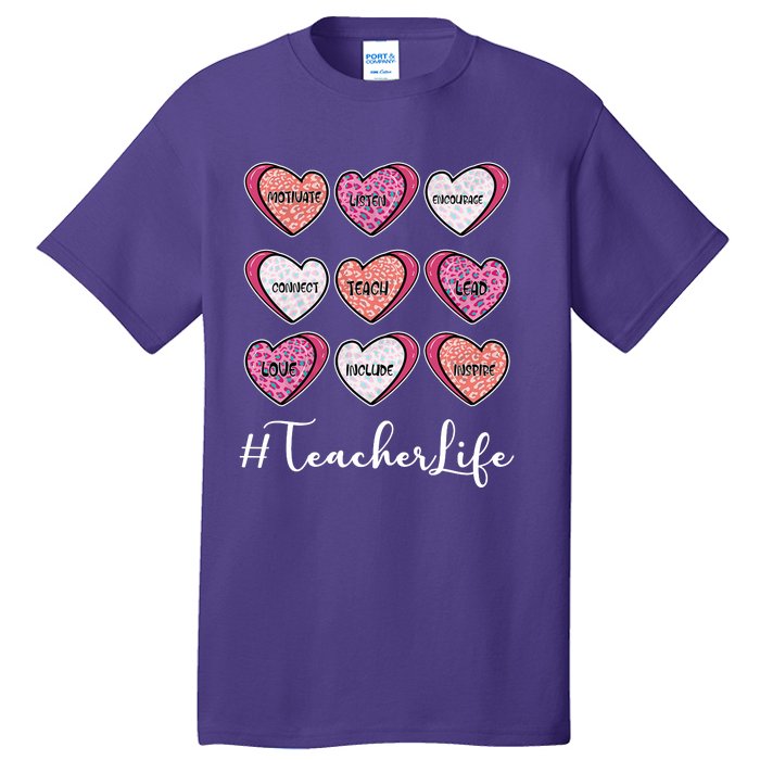 Teachers Life Valentines Day Heart Candy Tall T-Shirt