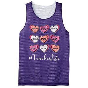 Teachers Life Valentines Day Heart Candy Mesh Reversible Basketball Jersey Tank