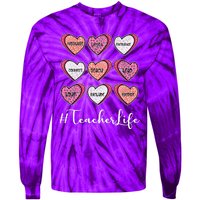 Teachers Life Valentines Day Heart Candy Tie-Dye Long Sleeve Shirt