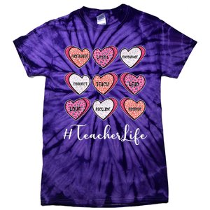 Teachers Life Valentines Day Heart Candy Tie-Dye T-Shirt