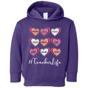 Teachers Life Valentines Day Heart Candy Toddler Hoodie