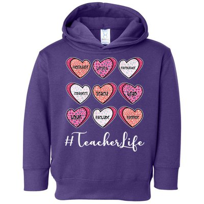 Teachers Life Valentines Day Heart Candy Toddler Hoodie