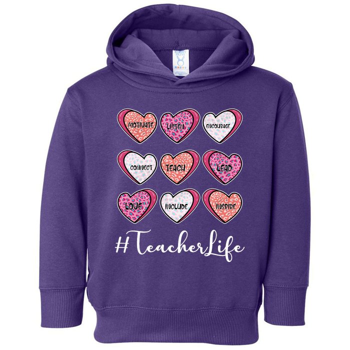 Teachers Life Valentines Day Heart Candy Toddler Hoodie