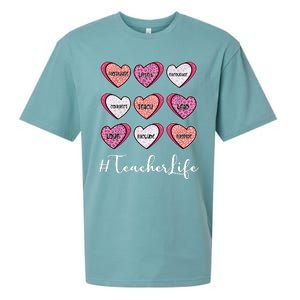 Teachers Life Valentines Day Heart Candy Sueded Cloud Jersey T-Shirt