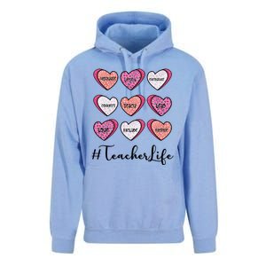 Teachers Life Valentines Day Heart Candy Unisex Surf Hoodie