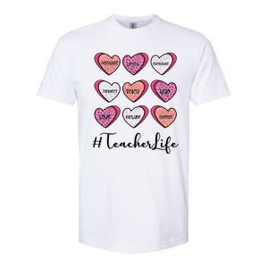 Teachers Life Valentines Day Heart Candy Softstyle CVC T-Shirt