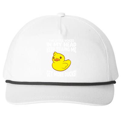 The Little Voices In My Head Keep Telling Me Get More Ducks Gift Snapback Five-Panel Rope Hat