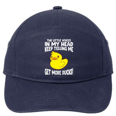 The Little Voices In My Head Keep Telling Me Get More Ducks Gift 7-Panel Snapback Hat