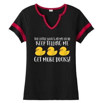 The Little Voices In My Head Keep Ladies Halftime Notch Neck Tee