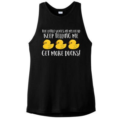 The Little Voices In My Head Keep Ladies PosiCharge Tri-Blend Wicking Tank