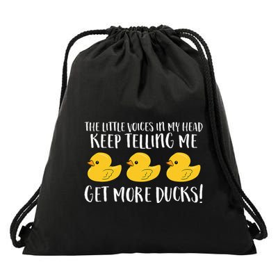 The Little Voices In My Head Keep Drawstring Bag