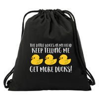The Little Voices In My Head Keep Drawstring Bag