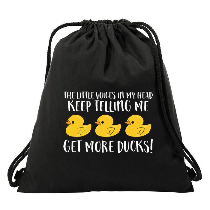 The Little Voices In My Head Keep Drawstring Bag