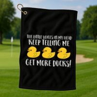 The Little Voices In My Head Keep Golf Towel