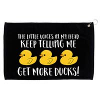 The Little Voices In My Head Keep Grommeted Golf Towel
