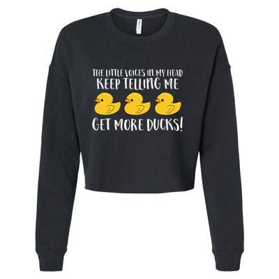 The Little Voices In My Head Keep Cropped Pullover Crew
