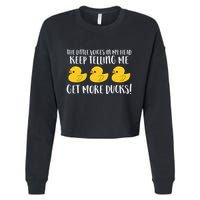 The Little Voices In My Head Keep Cropped Pullover Crew