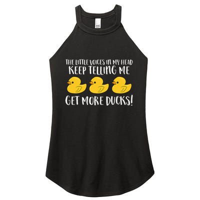 The Little Voices In My Head Keep Women's Perfect Tri Rocker Tank