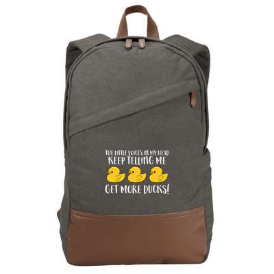 The Little Voices In My Head Keep Cotton Canvas Backpack