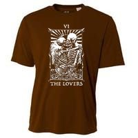 The Lovers Vintage Tarot Card Occult Skeletons Supernaturals Cooling Performance Crew T-Shirt