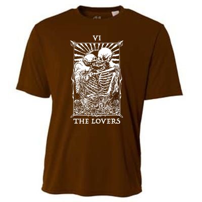 The Lovers Vintage Tarot Card Occult Skeletons Supernaturals Cooling Performance Crew T-Shirt