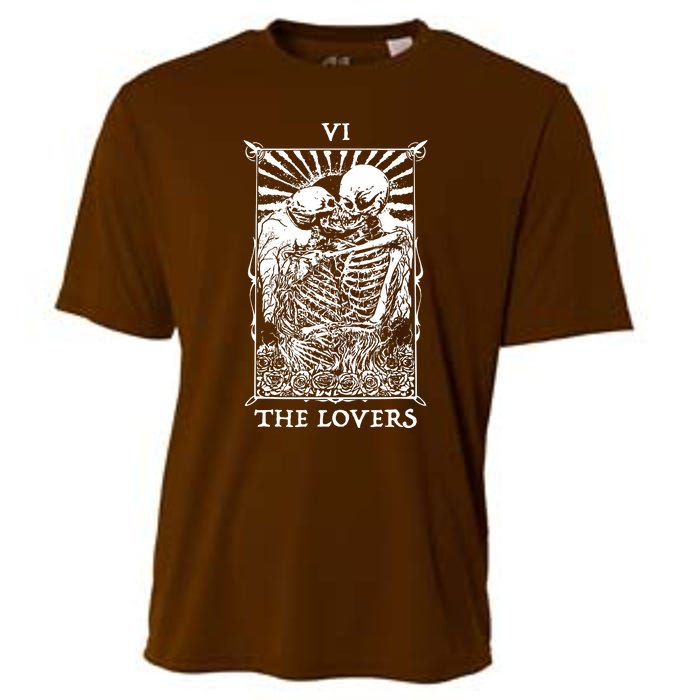 The Lovers Vintage Tarot Card Occult Skeletons Supernaturals Cooling Performance Crew T-Shirt