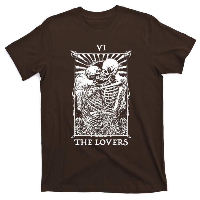 The Lovers Vintage Tarot Card Occult Skeletons Supernaturals T-Shirt