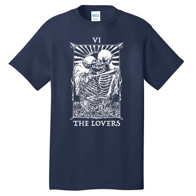 The Lovers Vintage Tarot Card Occult Skeletons Supernaturals Tall T-Shirt