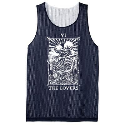 The Lovers Vintage Tarot Card Occult Skeletons Supernaturals Mesh Reversible Basketball Jersey Tank