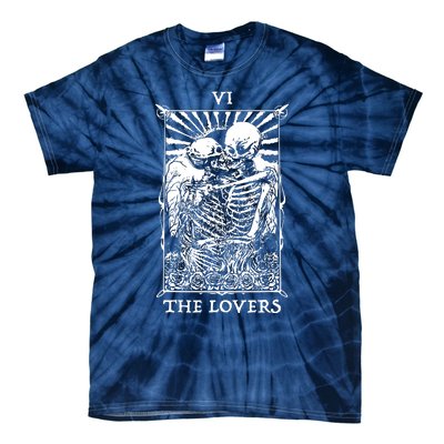 The Lovers Vintage Tarot Card Occult Skeletons Supernaturals Tie-Dye T-Shirt