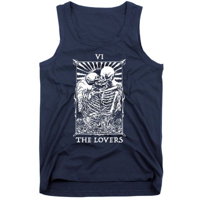 The Lovers Vintage Tarot Card Occult Skeletons Supernaturals Tank Top