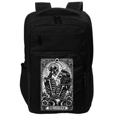 The Lovers Vintage Skeleton Couple Skull Gothic Tarot Card Impact Tech Backpack