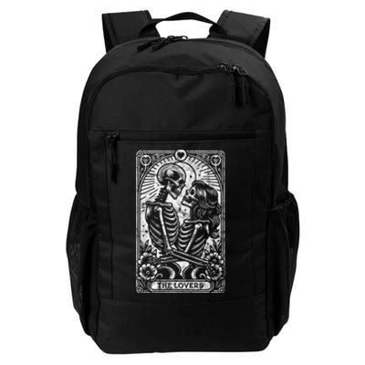 The Lovers Vintage Skeleton Couple Skull Gothic Tarot Card Daily Commute Backpack