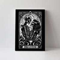 The Lovers Vintage Skeleton Couple Skull Gothic Tarot Card Canvas